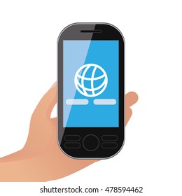 Isolated cellphone with an app icon, Vector illustration