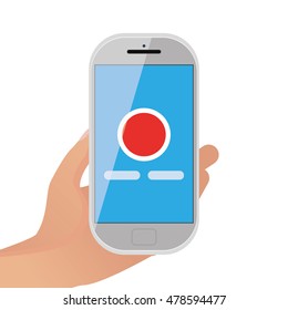 Isolated cellphone with an app icon, Vector illustration