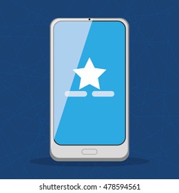 Isolated cellphone with an app icon, Vector illustration