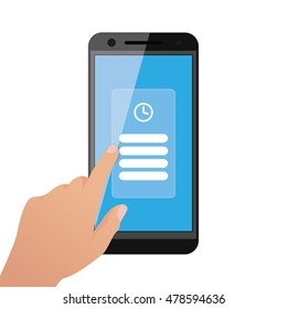 Isolated cellphone with an app icon, Vector illustration