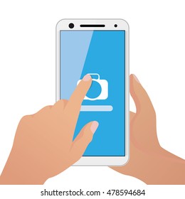 Isolated cellphone with an app icon, Vector illustration