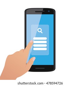Isolated cellphone with an app icon, Vector illustration