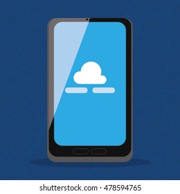 Isolated cellphone with an app icon, Vector illustration