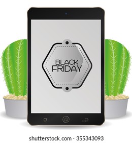 Isolated cellphone with a black friday background