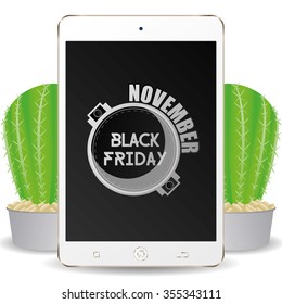 Isolated cellphone with a black friday background