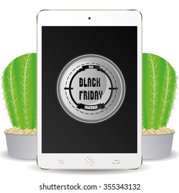 Isolated cellphone with a black friday background