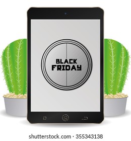 Isolated cellphone with a black friday background