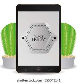 Isolated cellphone with a black friday background