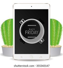 Isolated cellphone with a black friday background