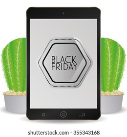 Isolated cellphone with a black friday background