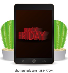 Isolated cellphone with a black friday background