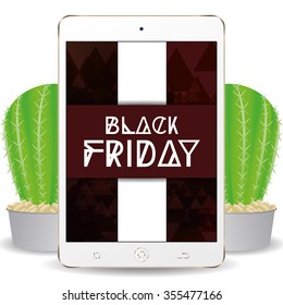 Isolated cellphone with a black friday background