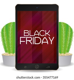 Isolated cellphone with a black friday background