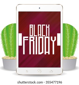 Isolated cellphone with a black friday background