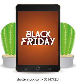 Isolated cellphone with a black friday background