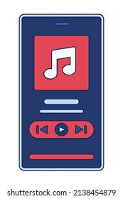 Isolated cellphone device with music player icon Vector