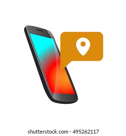 Isolated cellphone on a white background, Vector illustration