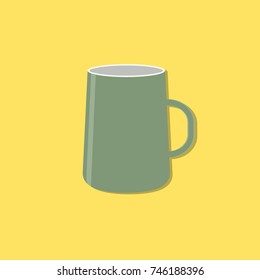 Isolated ceramic green cup illustration