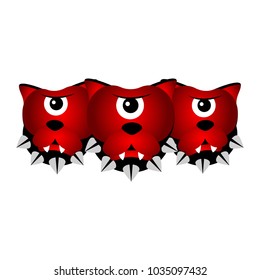 Isolated cerberus. Fantasy creature