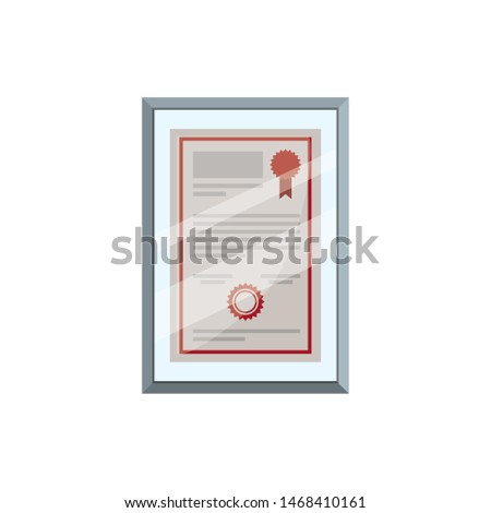 Isolated certificate paper with seal stamp design