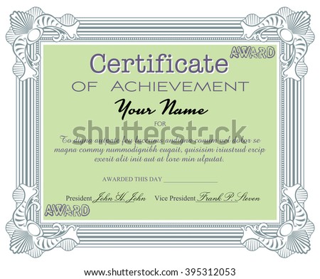 isolated certificate text certificate achievement written stock certificate of accomplishment sample