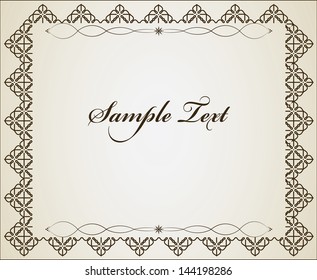 Isolated certificate vector. Vintage frame with text.