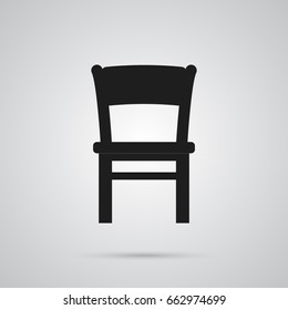 Isolated Chair Icon Symbol On Clean Background. Vector Stool Element In Trendy Style.