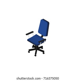 Isolated Chair Isometric. Office Vector Element Can Be Used For Office, Armchair Design.