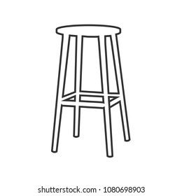 Isolated Chair Outline Symbol On Clean Background. Vector Bar Stool Element In Trendy Style. EPS