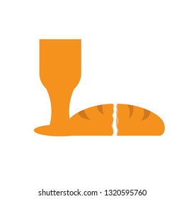 Isolated chalice with a bread. Holy week. Vector illustration design