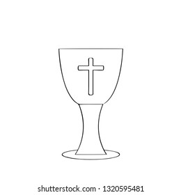 Isolated chalice outline. Holy week. Vector illustration design