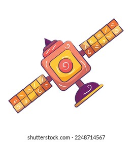 Isolated chalkboard sketch of a space station Vector