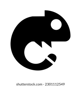 Isolated chameleon icon. Editable color. EPS vector file