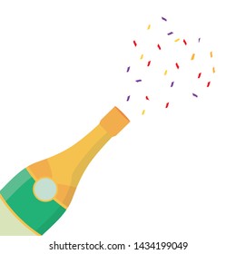 Isolated champagne bottle design vector illustrator