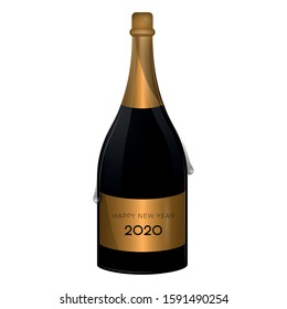 Isolated champagne bottle. Holiday celebration - Vector illustration