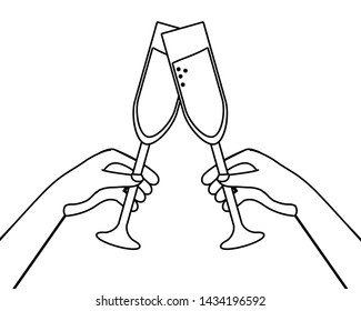 Isolated champagne cups design vector illustrator