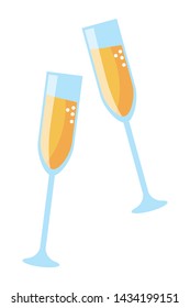 Isolated champagne cups design vector illustrator
