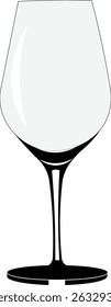 Isolated Champagne glass side view illustration. Wine glass. 