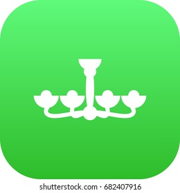 Isolated Chandelier Icon Symbol On Clean Background. Vector Luster Element In Trendy Style.