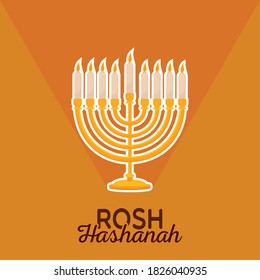 Isolated chandelier tradition rosh hashanah icon- Vector