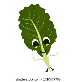 Isolated chard cartoon. Healthy food cartoon - Vector