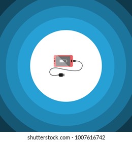 Isolated charge icon flat. Accumulator vector element can be used for accumulator, charge, phone design concept.