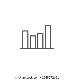 Isolated chart icon line symbol on clean background. Vector columns diagram element in trendy style.