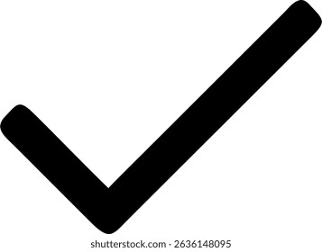 Isolated check mark icon on a white background, suitable for use as a graphic element.