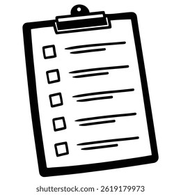 Isolated Checklist Clipboard on White Background