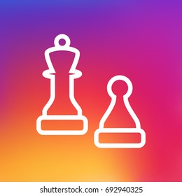 Isolated Checkmate Outline Symbol On Clean Background. Vector Chess Element In Trendy Style.