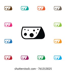 Isolated Cheddar Icon. Chunk Vector Element Can Be Used For Cheddar, Chunk, Breakfast Design Concept.