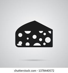 Isolated cheese icon symbol on clean background. Vector cheddar element in trendy style.