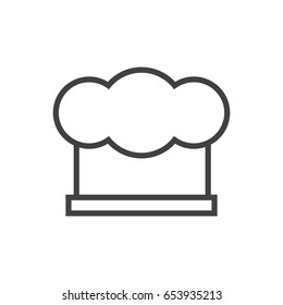Isolated Chef Cap Outline Symbol On Clean Background. Vector Hat  Element In Trendy Style.