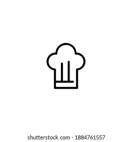 Isolated chef hat icon vector outline black color.